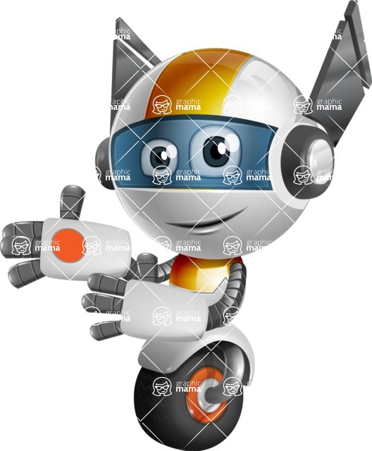 Cute robot cartoon character - 112 stock vector images - Cute robot cartoon character making welcome gesture - stock vector graphic image